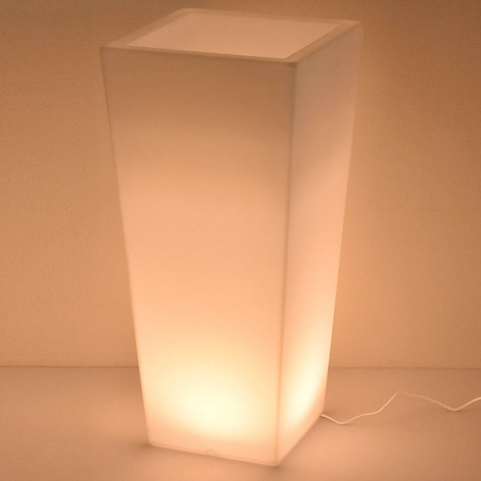 Vaso Luminoso da Giardino a LED 30x30x60 cm in Resina 5W Cedar Bianco Caldo