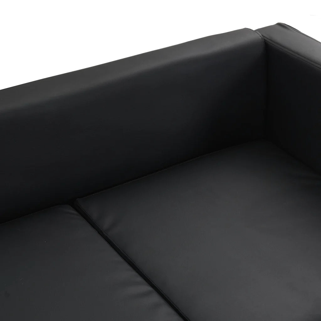 Divano | Divano da soggiorno | Sofa a 3 Posti in Similpelle Nero