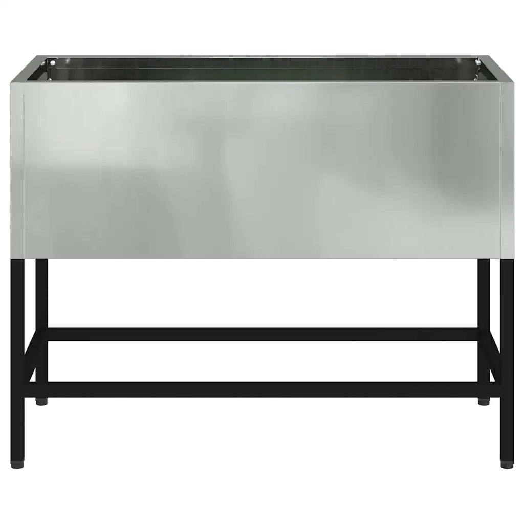 Fioriere | Cassetta per fiori | Vaso da Giardino Rialzato Argento 60 x 26 x 45 cm