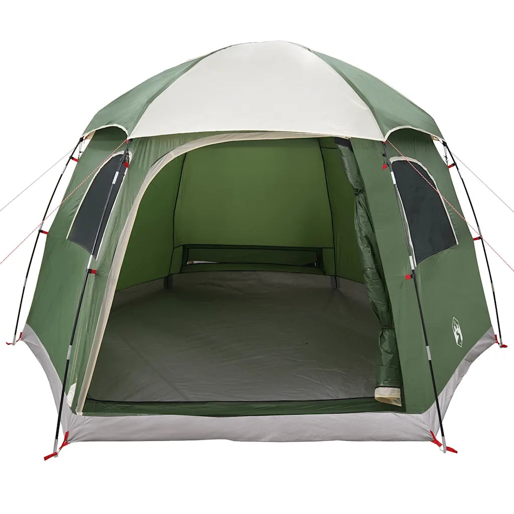 Tenda Familiare Igloo per 6 Persone-Tenda da campeggio Verde Impermeabile
