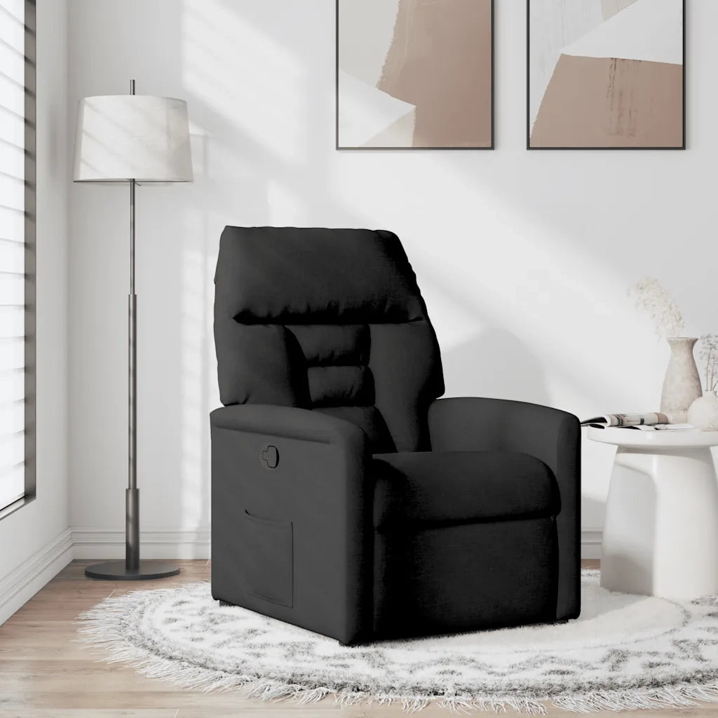Divano Sedia-Poltrona Reclinabile in Tessuto Nero 567975