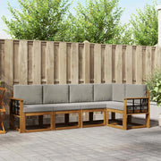 Set di divani da esterno 5 pcs Grigio Naturale e Chiaro