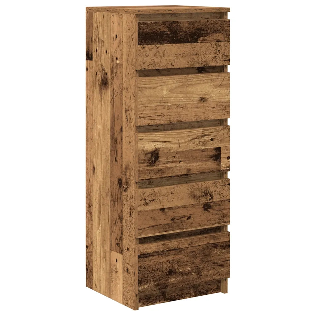 Credenza con Cassetti Legno Antico 37,5x35x99 cm in Truciolato