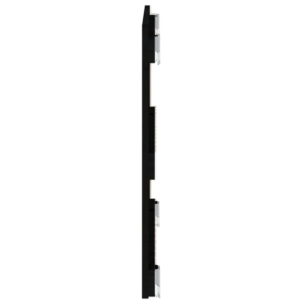 Testiera | Testata da Parete Nera 82,5x3x60 cm in Legno Massello di Pino