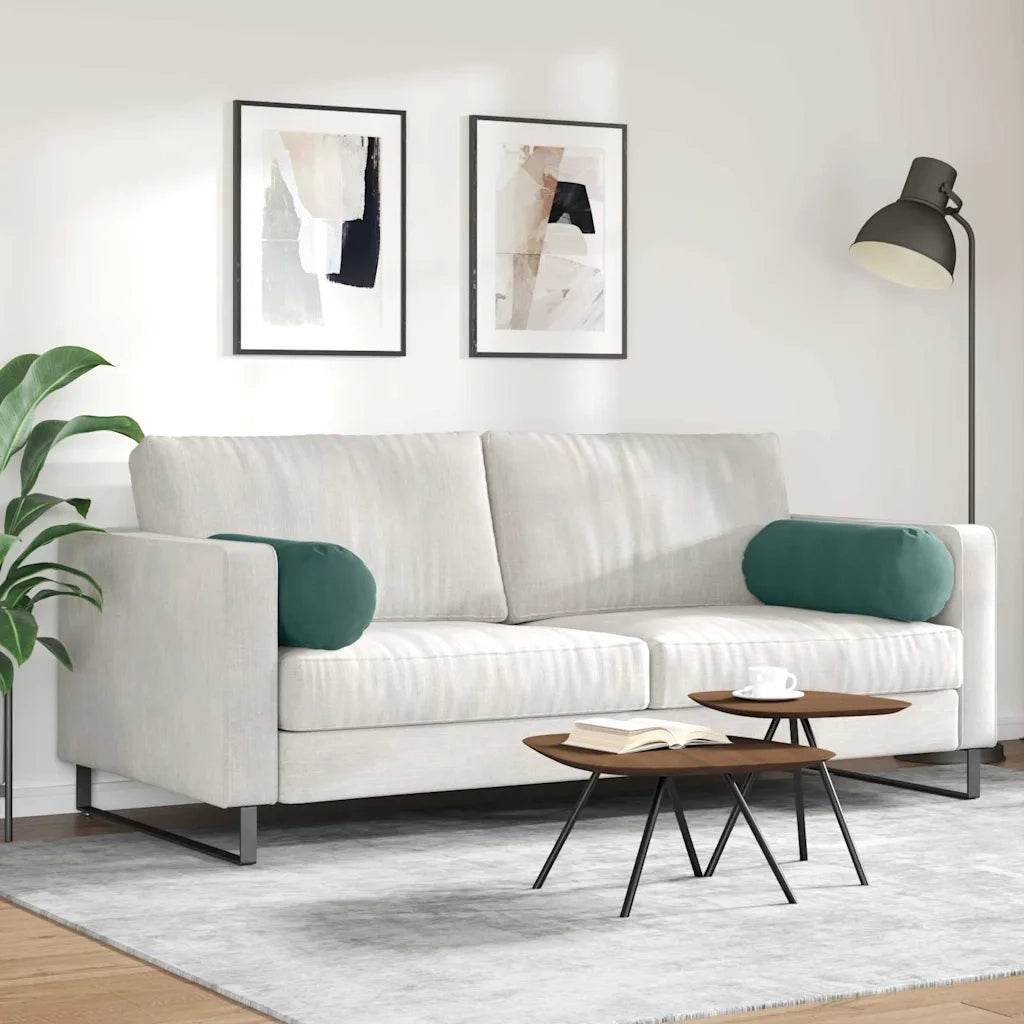 Cuscini a rullo 2 pcs Verde Scuro Ø 25 x 70 cm Tessuto in Cords