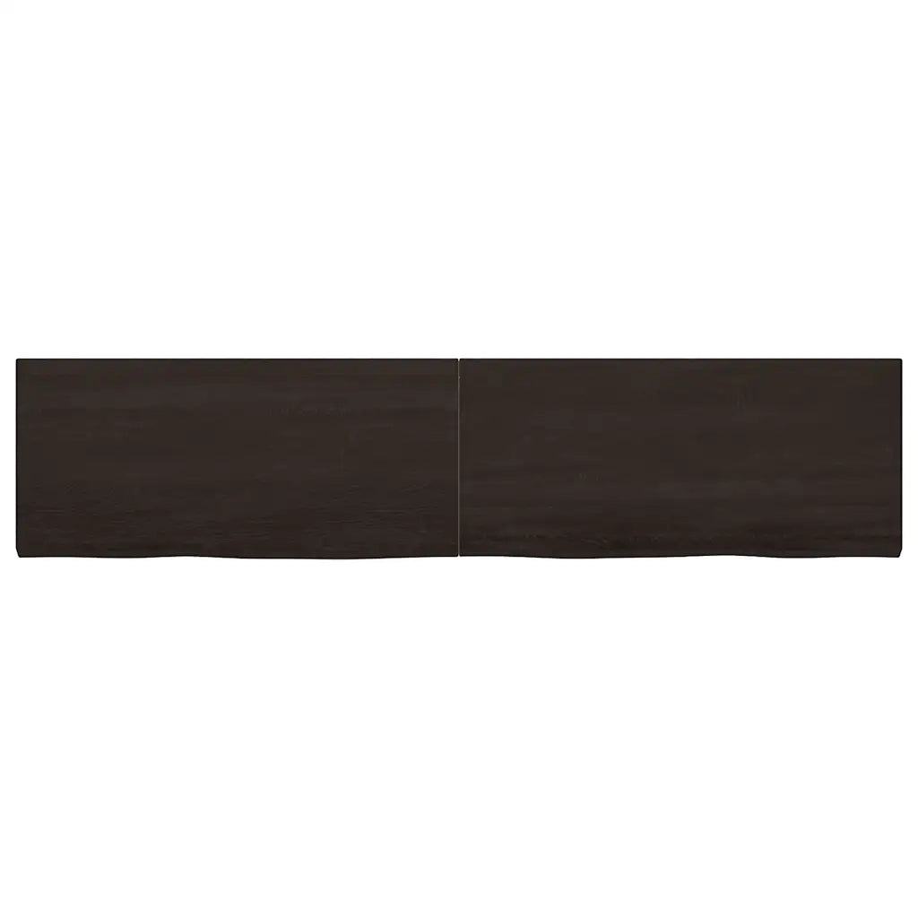 Piano Bagno Marrone Scuro 220x50x(2-4)cm Legno Trattato 3156277