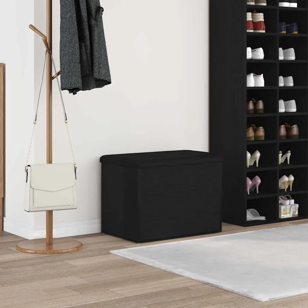 Panchina con contenitore Rovere nero 62 x 42 x 45 cm 862983