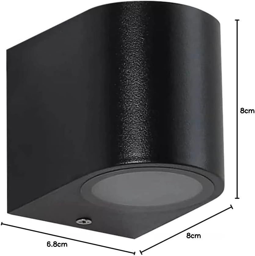 Applique da esterno a parete IP65 per giardino e balcone con attacco GU10 orientabile up/down in acciaio nero