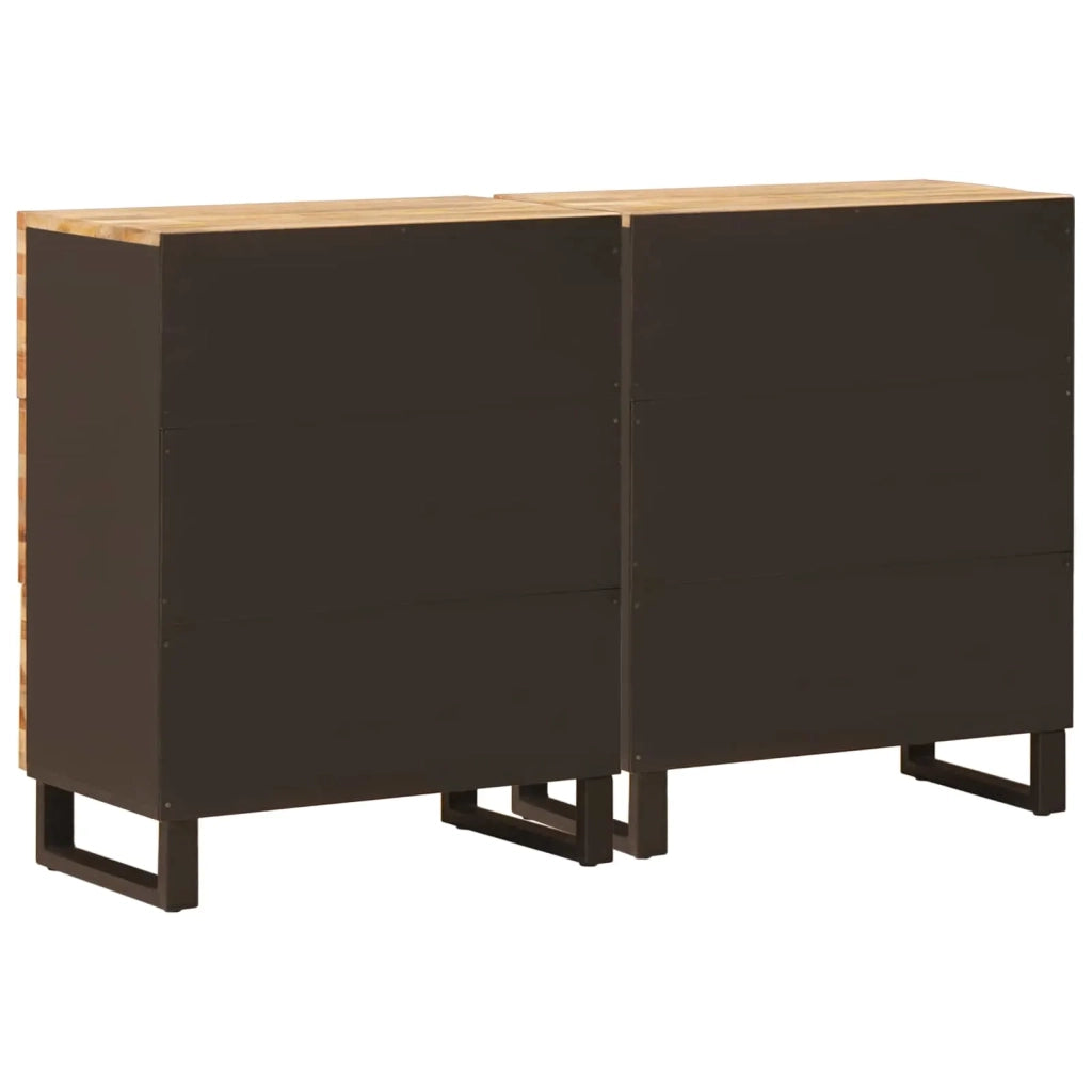 Credenza 2 pz | Madia | Buffet da pranzo | Armadio da pranzo Marrone 60 x 33 x 75 cm Legno di mango massello