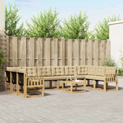 Set di divani da esterno con cuscino 11 pcs Bianco e Beige