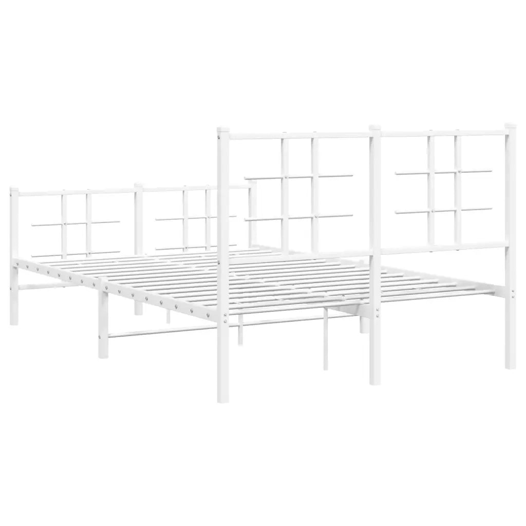 Giroletto con Testiera e Pediera Metallo Bianco 120x200 cm