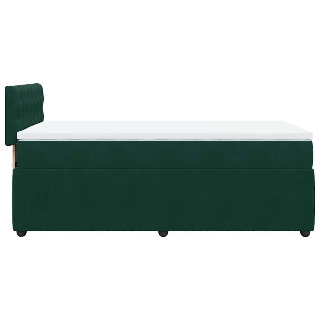 Giroletto a Molle con Materasso Verde Scuro 90x200 cm Velluto