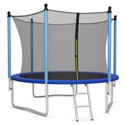 Trampolino da esterno set da 1 diametro 244 cm con rete di sicurezza e scaletta antiscivolo design moderno in acciaio zincato blu 20_0019350