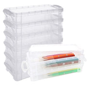Set di 8 pennarelli trasparenti, scatola di pennarelli con coperchio, scatola di ripostaggio per pennarelli - 22 x 10 x 4 cm