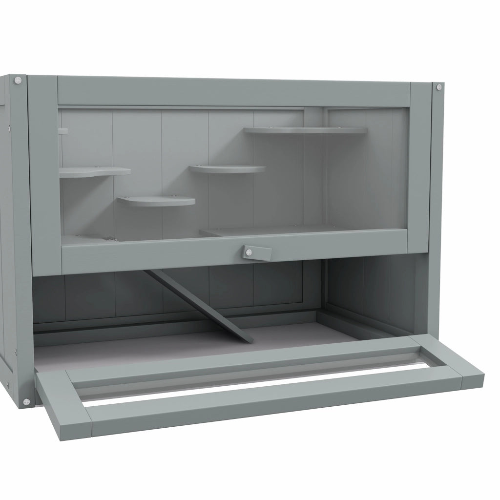 Gabbia per criceti e piccoli roditori con accessori ¨C zephmum ¨C 60x35x42 cm grigio