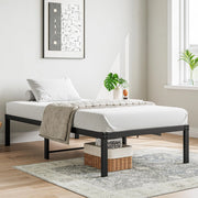 LETTO 90x200 cm in metallo nero, struttura piattaforma silenziosa