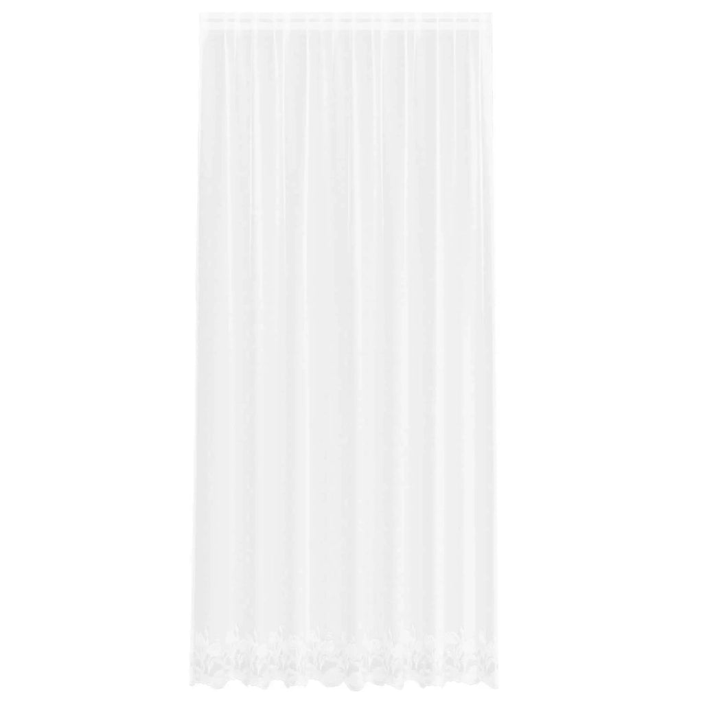 Tenda in Pizzo con tende Bianco 280 x 200 cm Poliestere 4107889