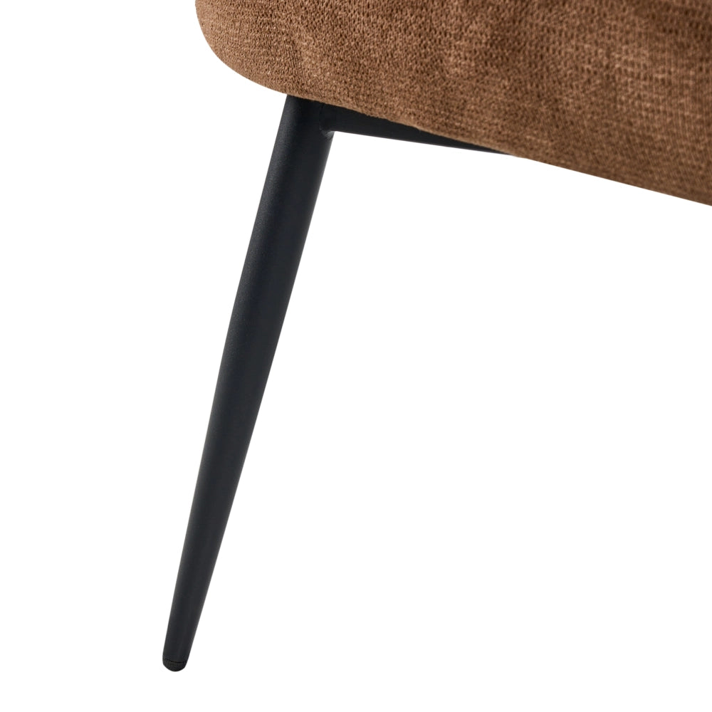 Divano da cucina Marrone Scuro Tessuto poliestere Rivestimento a 2 posti Struttura in metallo Gambe nere Panca