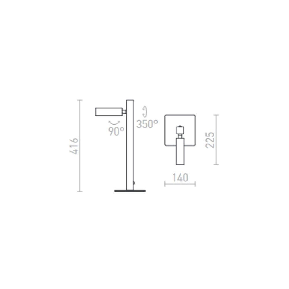 Lampada FADO da tavolo nero 230V LED 3W 45° 3000K