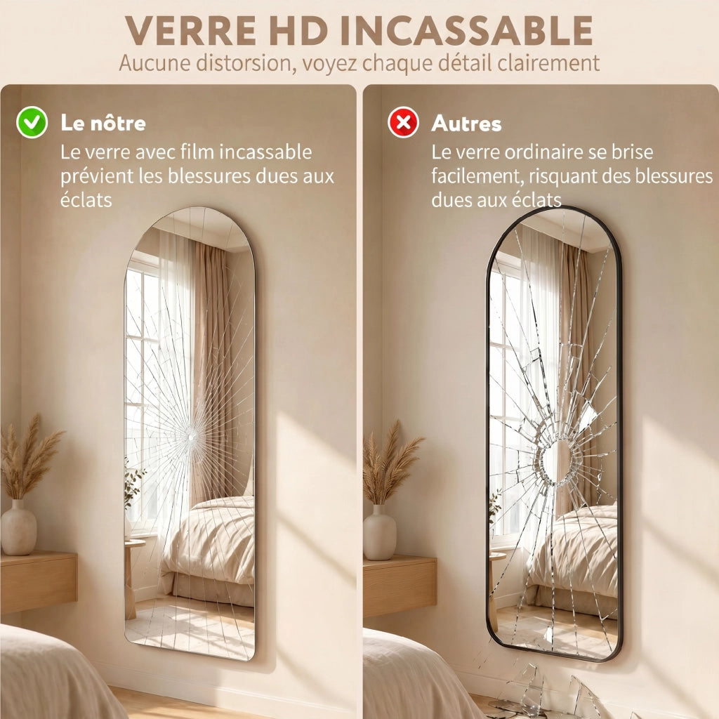 Specchio da parete LED 120x40cm ¨C Xylo ¨C Arco, dimmerabile, 3 colori luce