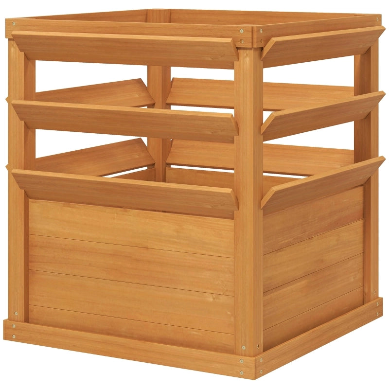Hochbeet in legno di abete con grigliato, fondo aperto, 65x65x73 cm, marrone scuro