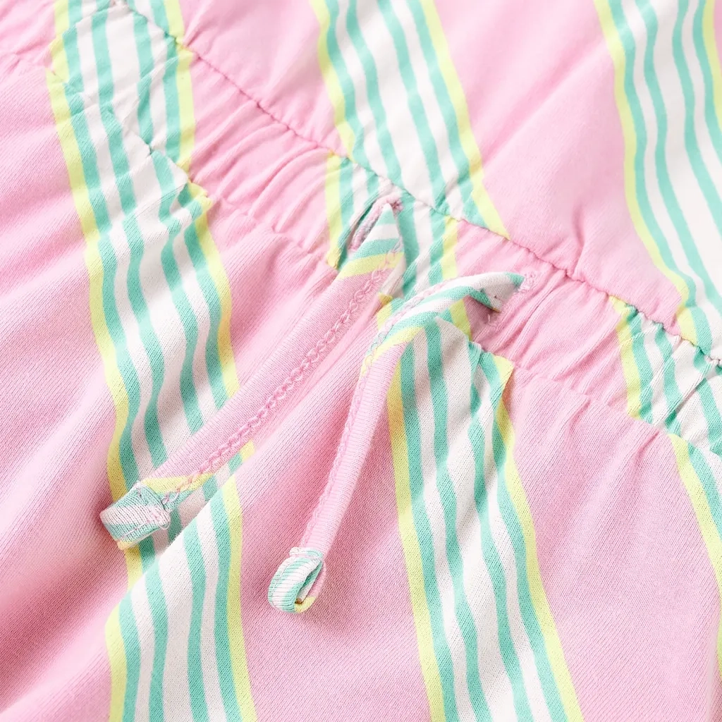 Abito da Bambina con Coulisse Senza Maniche Rosa 104 11170