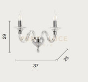 APPLIQUE GALA 2 LUCI ATTACCO E14 FUME' E CROMO L.37CM