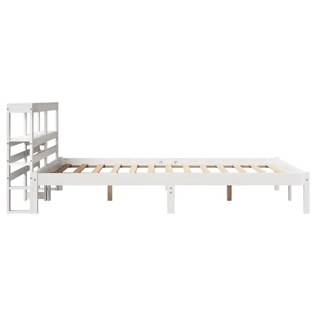 Letto senza Materasso Bianco 135x190 cm Legno Massello di Pino