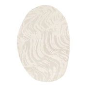 Tappeto interno a forma di ciottolo con rilievo crema, crema