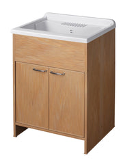 Mobile LAVATOIO in PVC in KIT di montaggio - 60X50 per Interni/Esterni - CR - Col: LEGNO FRASSINO