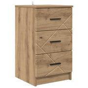 Comodino | Armadio da Notte | Mobiletto da notte rovere artigianale 38 x 38 x 66 cm