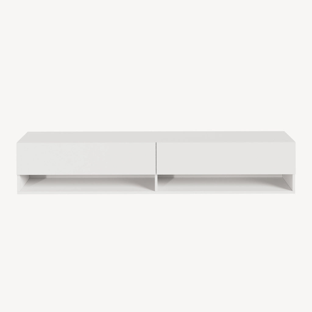 Mobile Porta TV Halmstad da Parete con Ante a Ribalta 160 x 31 x 30 cm - Bianco [en.casa]