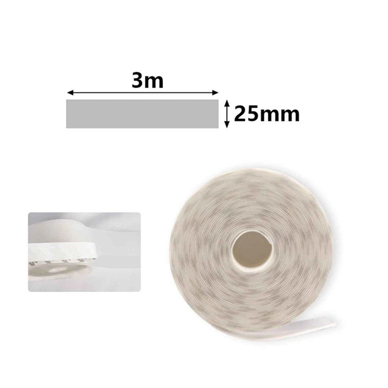 Paraspifferi Guarnizione Adesiva per Porte 3 Metri x 25mm Isolante Termico e Antispiffero Colore Bianco