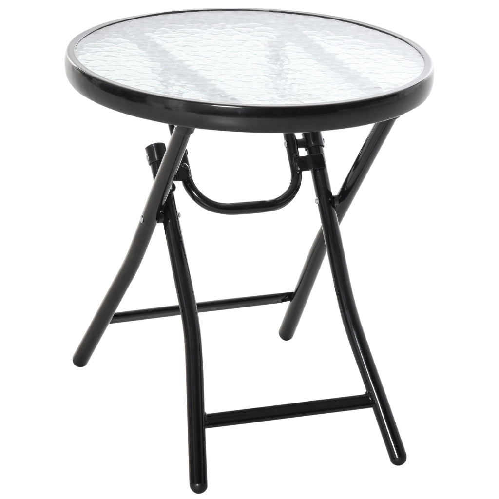 Tavolino da giardino pieghevole ¨C zephmum ¨C rotondo nero ?45cm