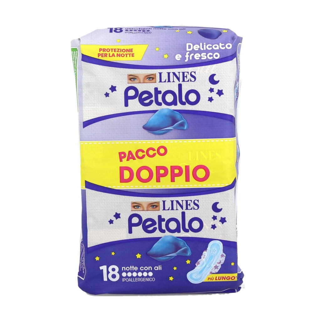 LINES PETALO ASSORBENTI DA  NOTTE CONFEZIONE DA 18PZ CON ALI