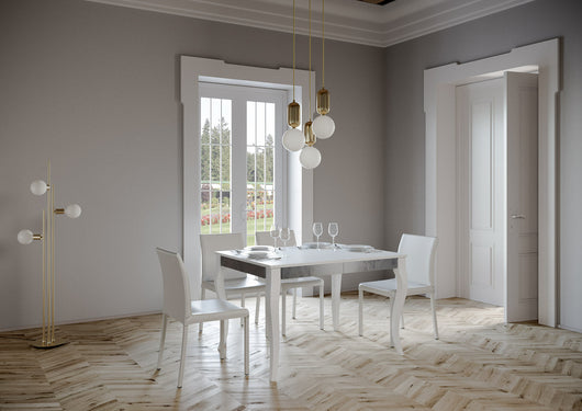 Tavolo Allungabile 120-224x90x80 cm Olanda Iron Bianco Frassino