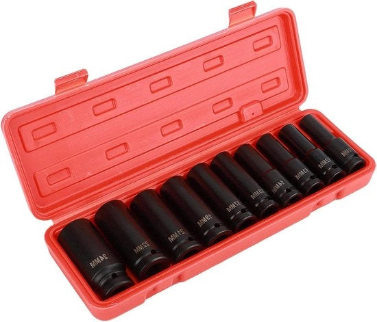 Set di chiavi a dado da 10 pezzi per chiavi a morsa inclusa scatola di attrezzi - acciaio inox cromo-vanadio - diverse misure 10-24 mm