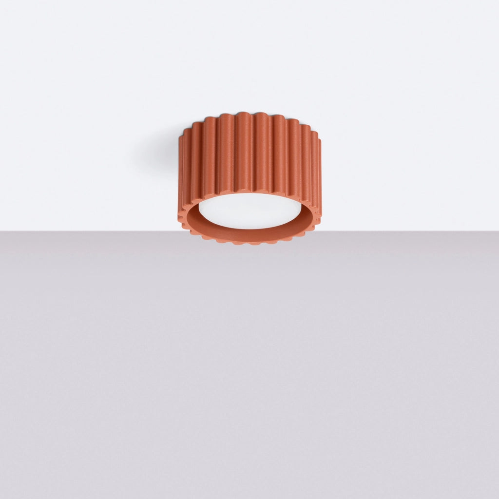 Spot soffitto tondo rigato ocra rossa 6cm GX53 PureLume