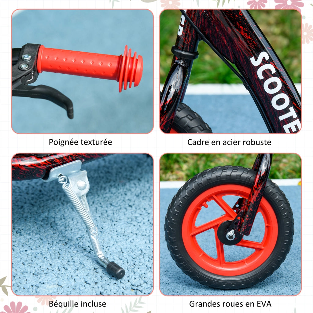 Scooter per bambini ¨C zephmum ¨C Rosso, ruote grandi, regolabile
