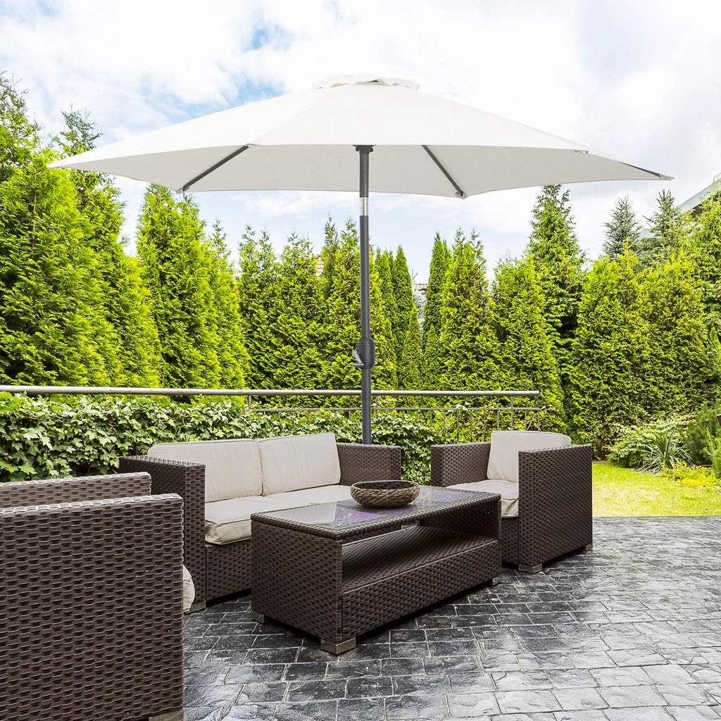 Ombrellone da giardino pieghevole ¨C zephmum ¨C crema, alluminio, ?260x235 cm
