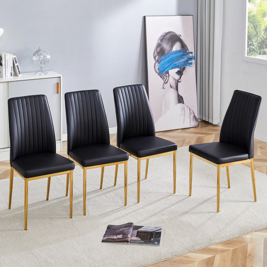 SEDIA Set da 4 pezzi 80x50x46,5 cm PU Nero/Oro