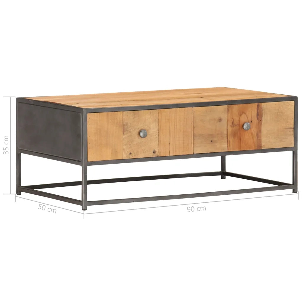 Tavolino da Salotto 90x50x35 cm in Legno Massello di Recupero 286530