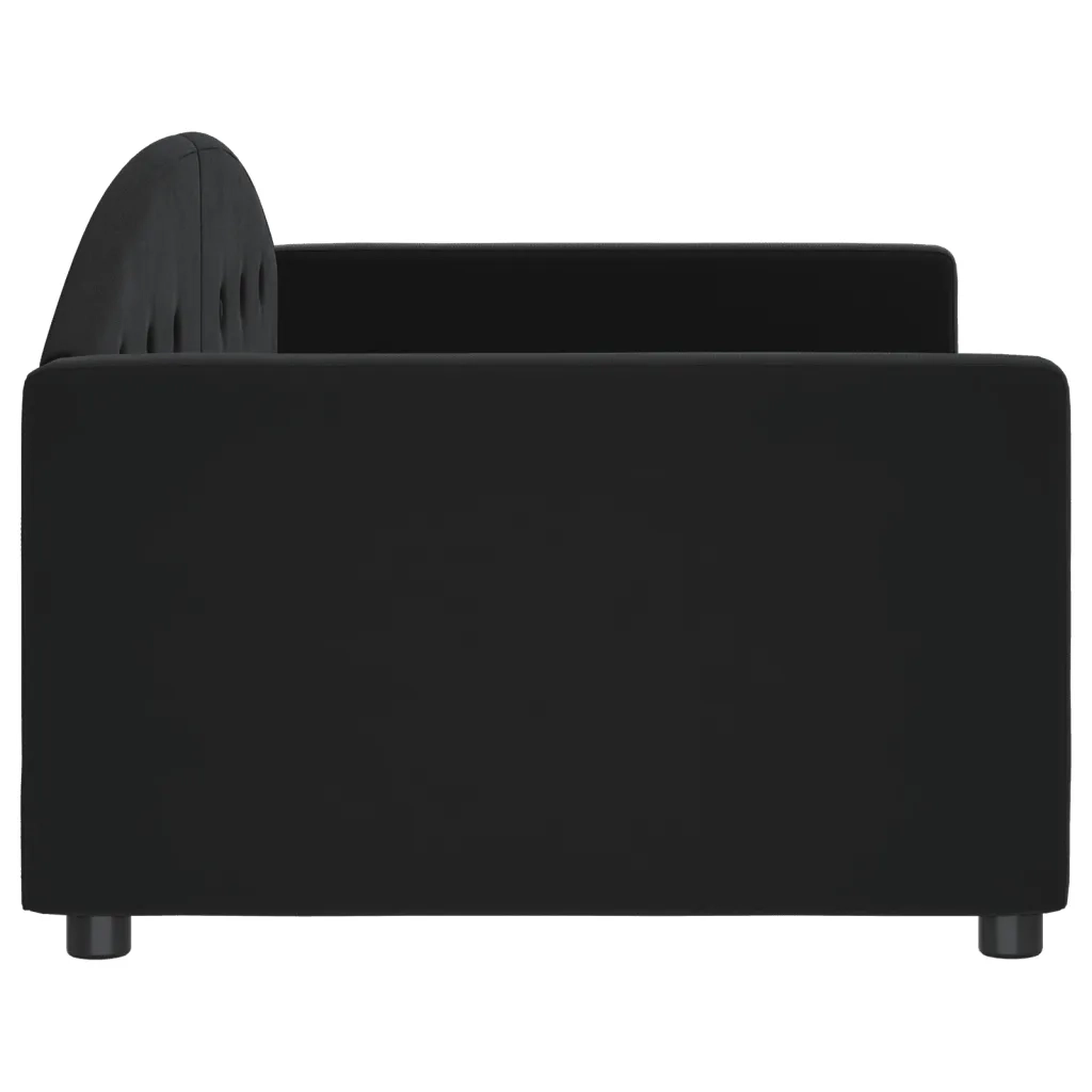 Letto da Giorno Nero 90x190 cm in Velluto