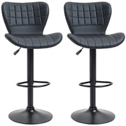 Set 2 Sedie da Bar Retr¨° ¨C Zephmum ¨C Nero Altezza Regolabile 89-109 cm