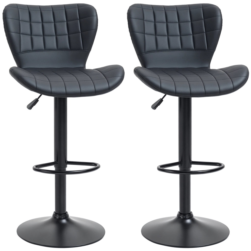 Set 2 Sedie da Bar Retr¨° ¨C Zephmum ¨C Nero Altezza Regolabile 89-109 cm