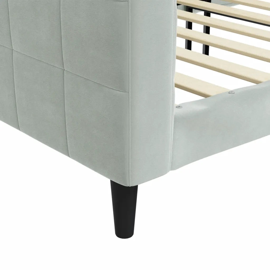 Letto da Giorno Grigio Chiaro 90x200 cm in Velluto