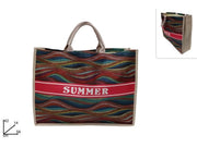 Borsa Mare Spiaggia Juta Onde Multicolor Summer 42 x 14 x 56