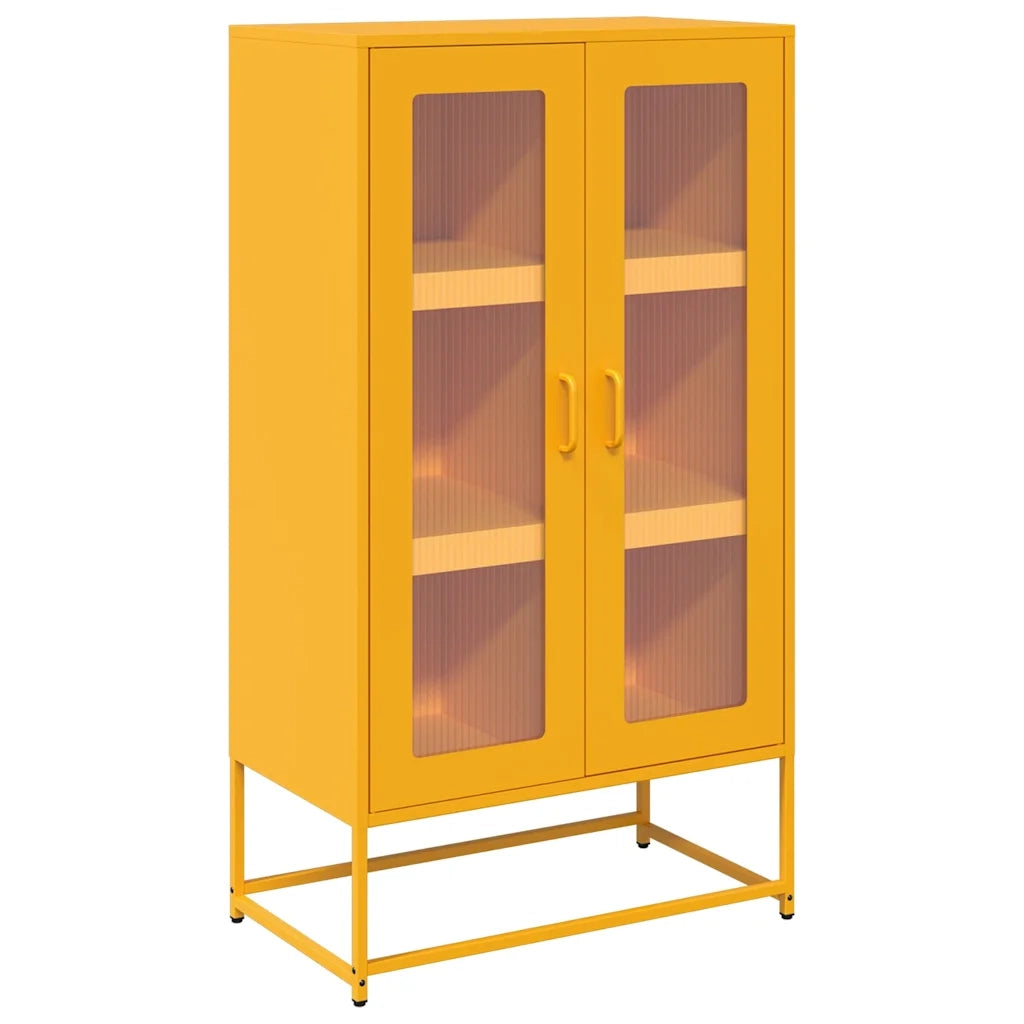 Credenza Giallo Senape 68x39x123 cm in Acciaio 853359