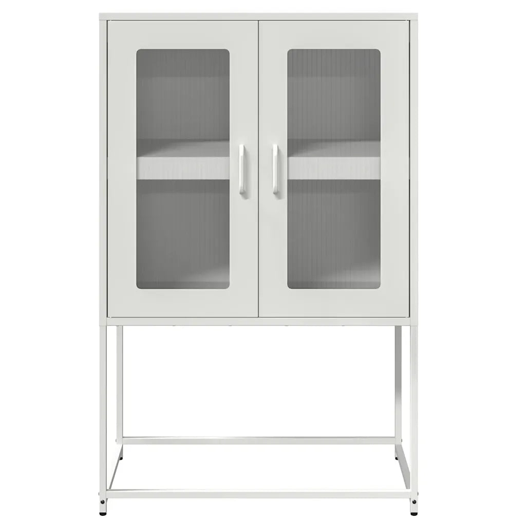 Credenza-Buffet-Armadio da cucina Bianca 68x39x107 cm in Acciaio 980969