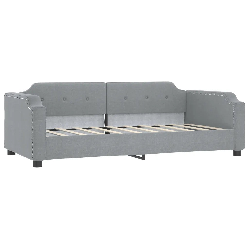 Divano Letto con Letto Estraibile Grigio Chiaro 100x190 Tessuto 3197715